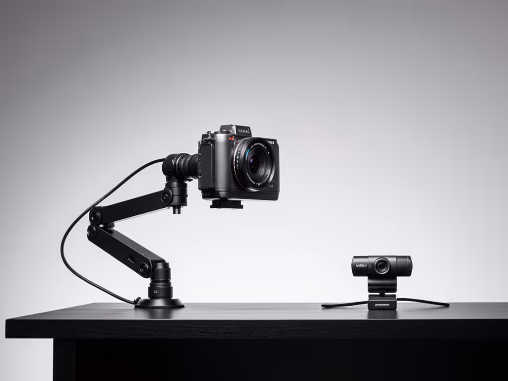 iron-313_camera_mounted_on_studio_desk_next_to_consumer_webcam