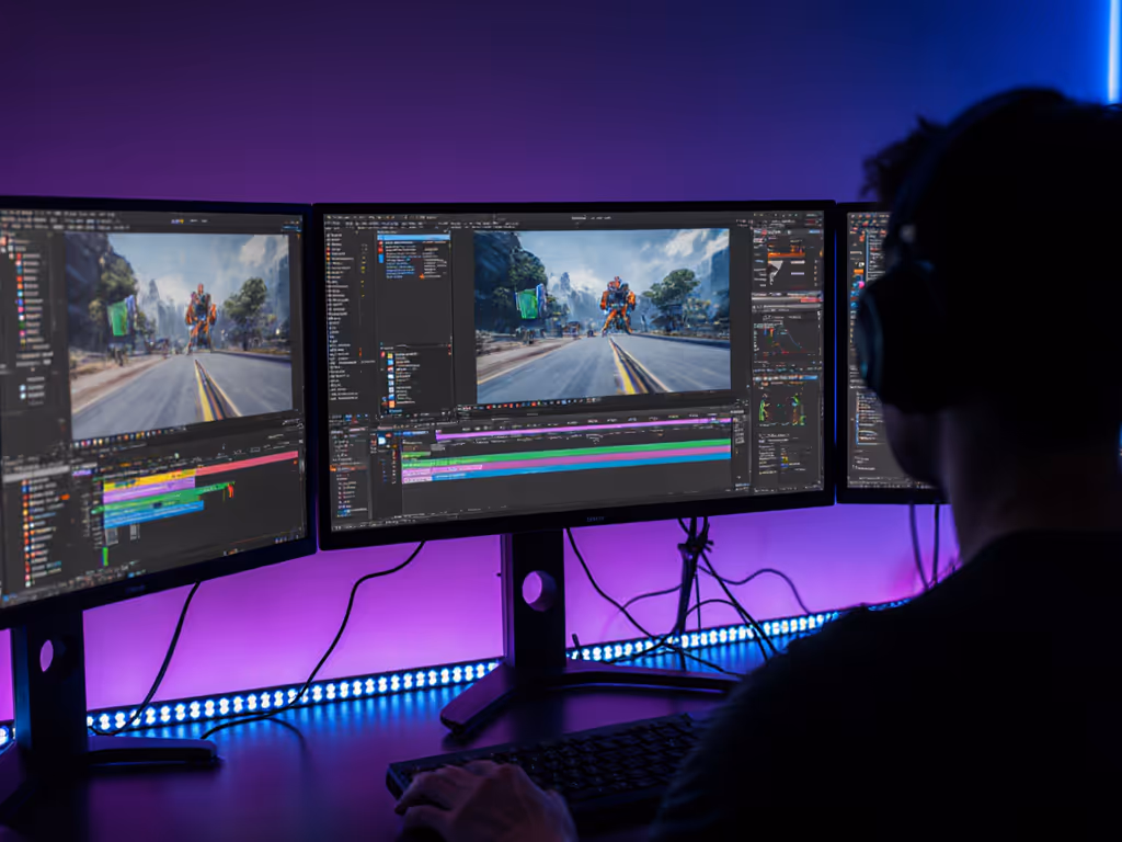 streamer checking overlay stability on multiple screens